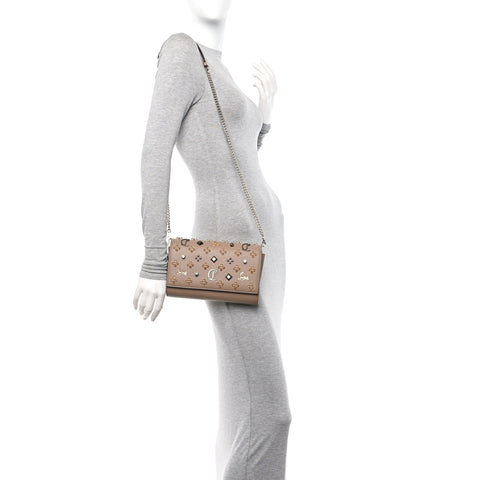 Calfskin Spikes Loubinthesky Paloma Clutch Roca