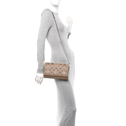 Christian Louboutin Calfskin Spikes Loubinthesky Paloma Clutch Roca 2 of 10