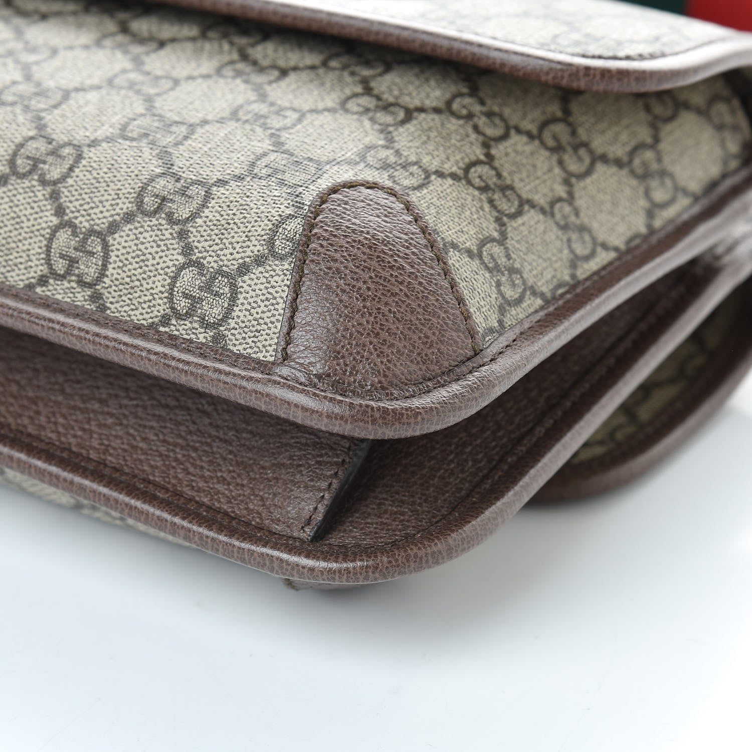 Gucci GG Supreme Monogram Web Small Neo Vintage Double Flap Messenger Bag Beige New Acero 12 of 12