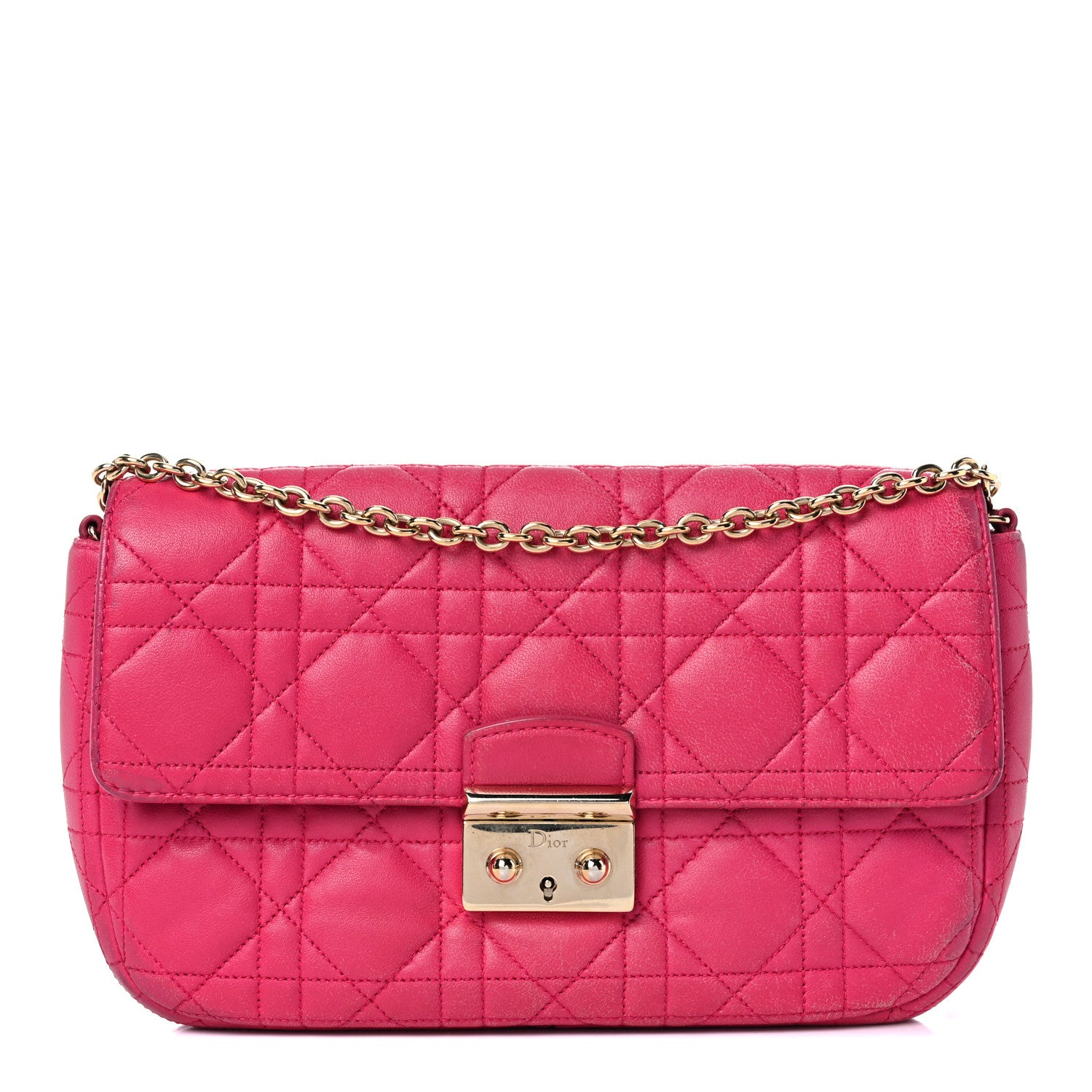 Christian Dior Lambskin Cannage Miss Dior Promenade Pouch Fuchsia 1 of 24