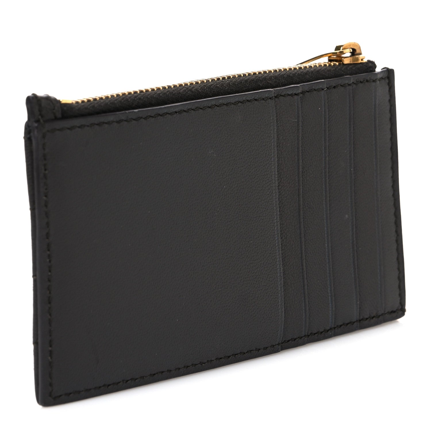 Saint Laurent Calfskin Monogram 5 Fragments Zip Pouch Card Holder Fog 3 of 7