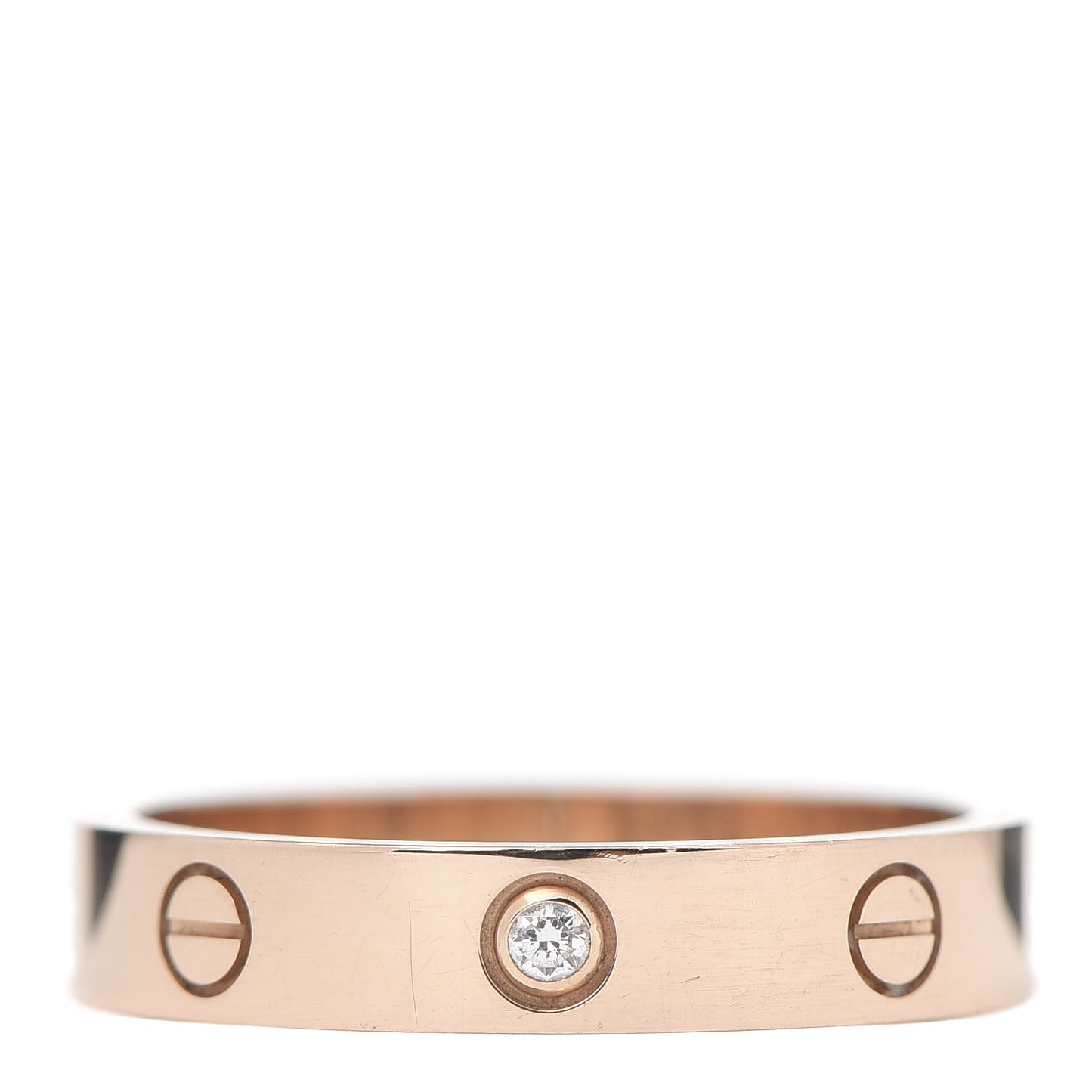 18K Pink Gold Diamond 4mm LOVE Wedding Band Ring 57 8