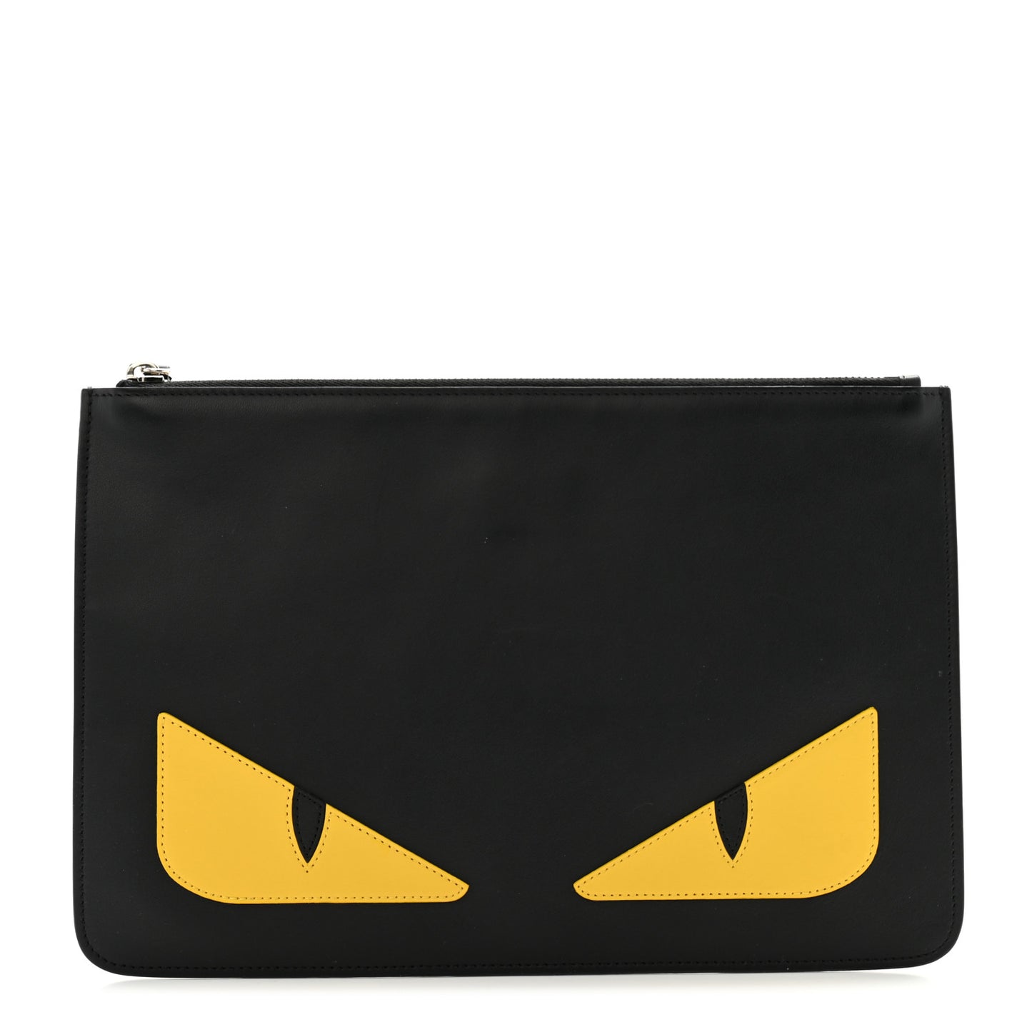 Vitello Century Monster Eyes Inlay Pouch Black Giallo