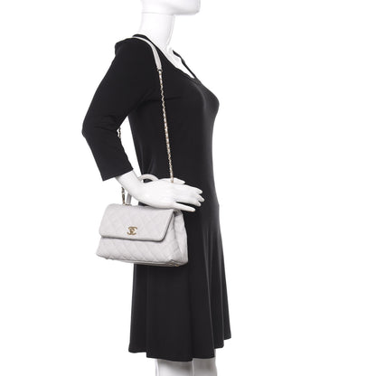 Chanel Caviar Quilted Mini Coco Handle Flap Light Grey 2 of 10