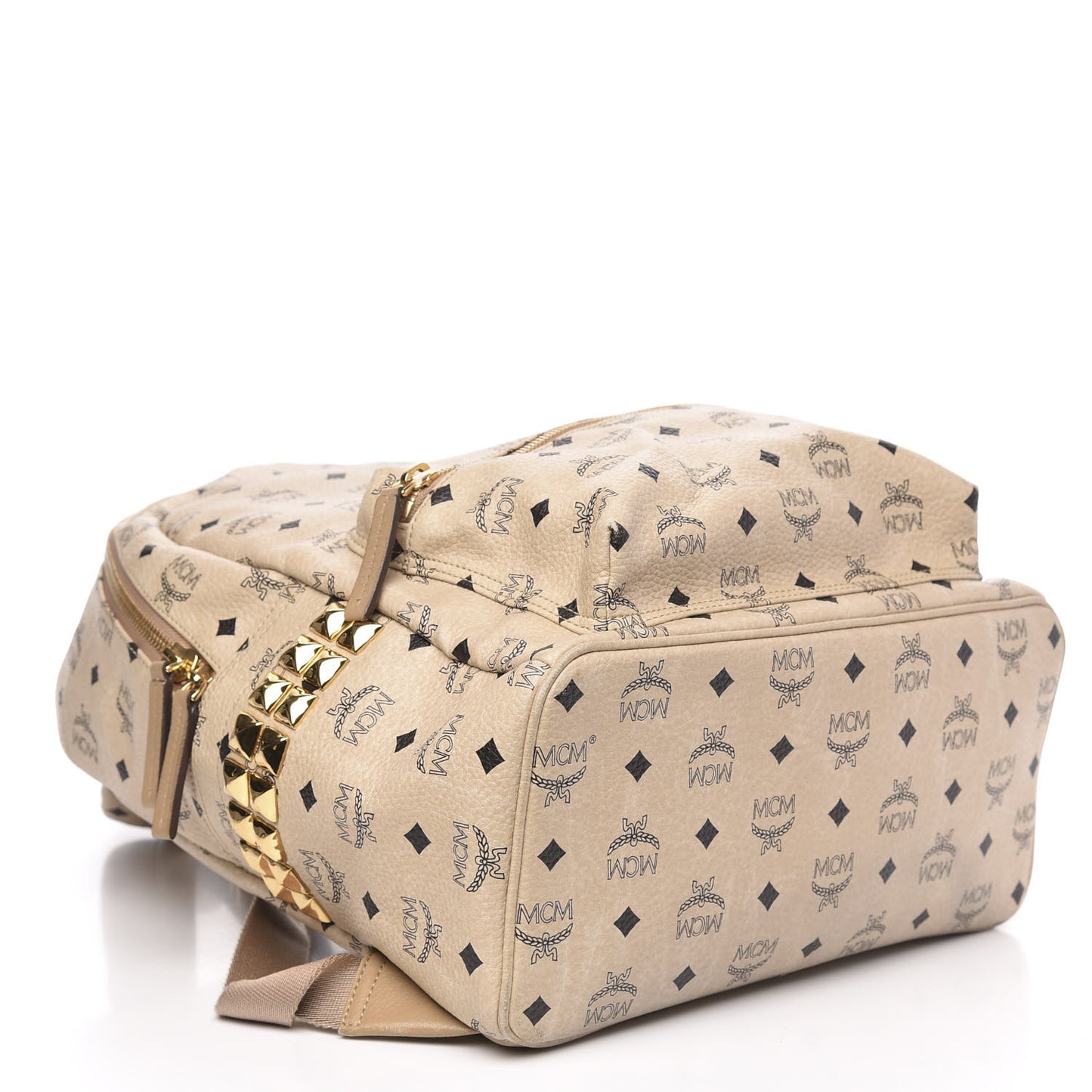 Visetos Large Side Studs Stark Backpack Beige
