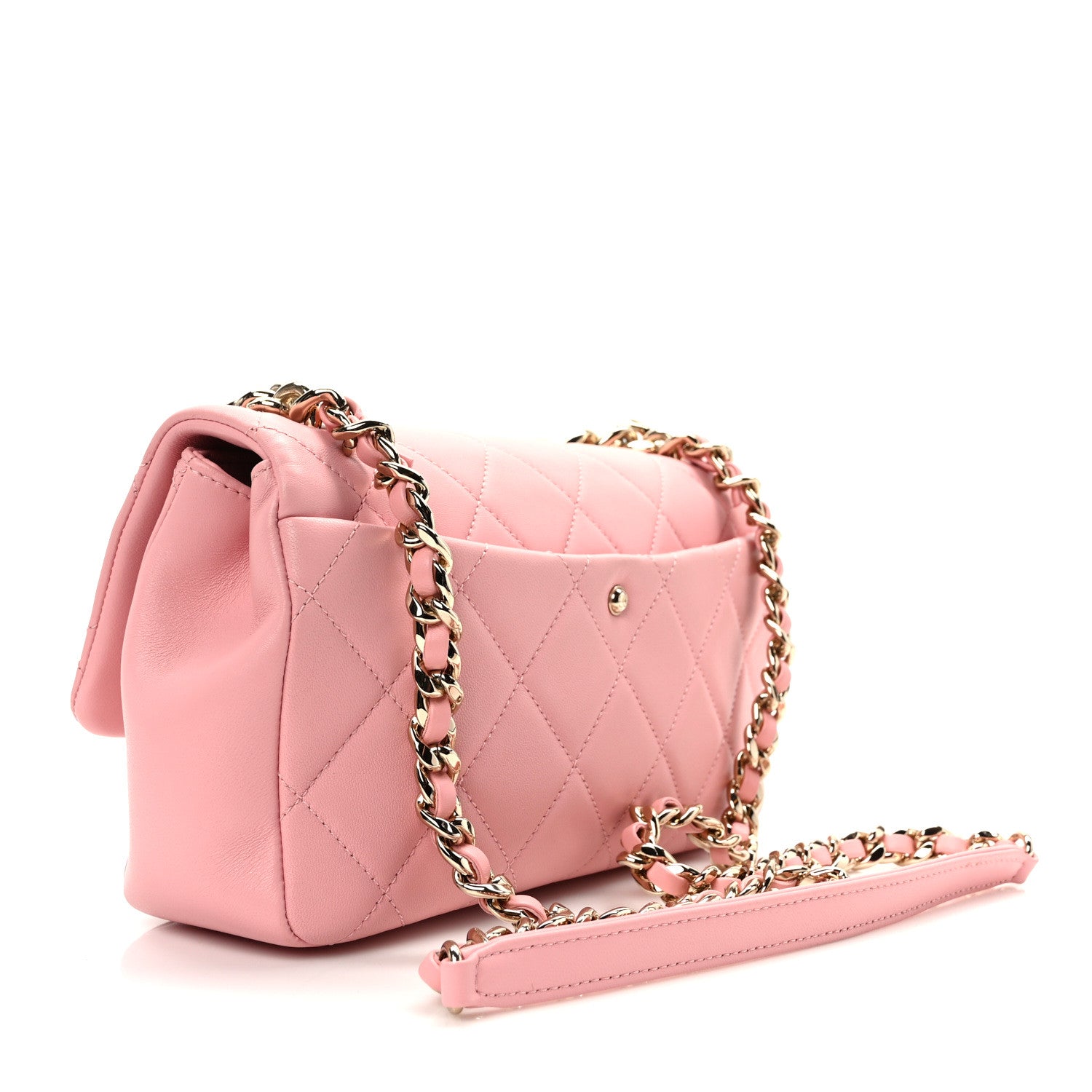 Chanel Lambskin Quilted Resin Bi-Color Chain Flap Bag Pink 3 of 12