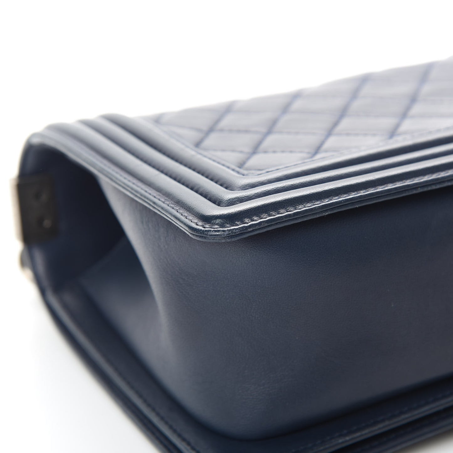 Lambskin Quilted Medium Boy Flap Dark Navy