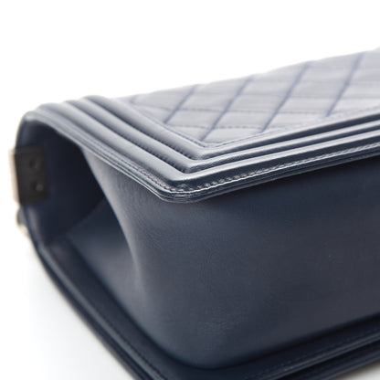 Chanel Lambskin Quilted Medium Boy Flap Dark Navy 12 of 15