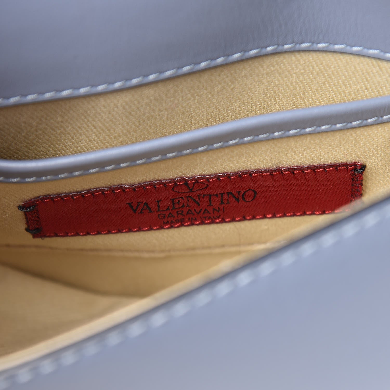 Valentino Garavani Vitello Mini Rockstud Halfmoon Saddle Bag Grey Blue 8 of 10