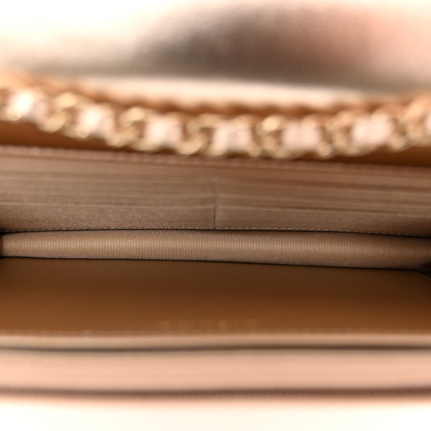 Chanel Metallic Lambskin Quilted Trendy CC Wallet On Chain WOC Gold 5 of 12