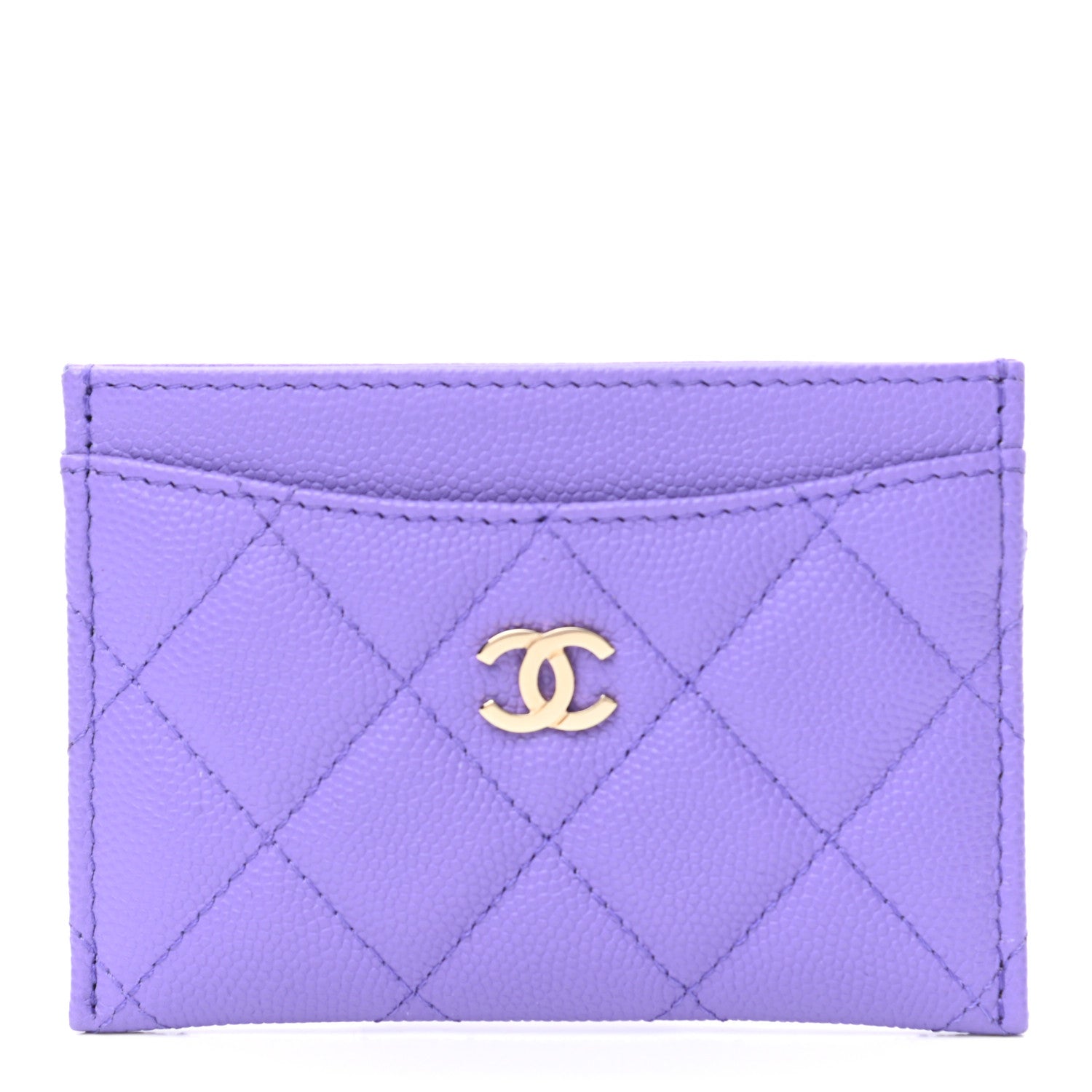 Chanel Caviar Quilted Card Holder Purple 1 of 8