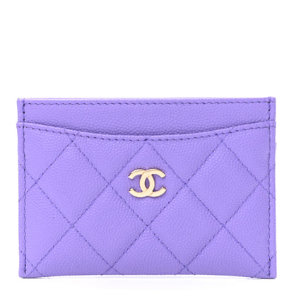Chanel Caviar Quilted Card Holder Purple 1 of 8