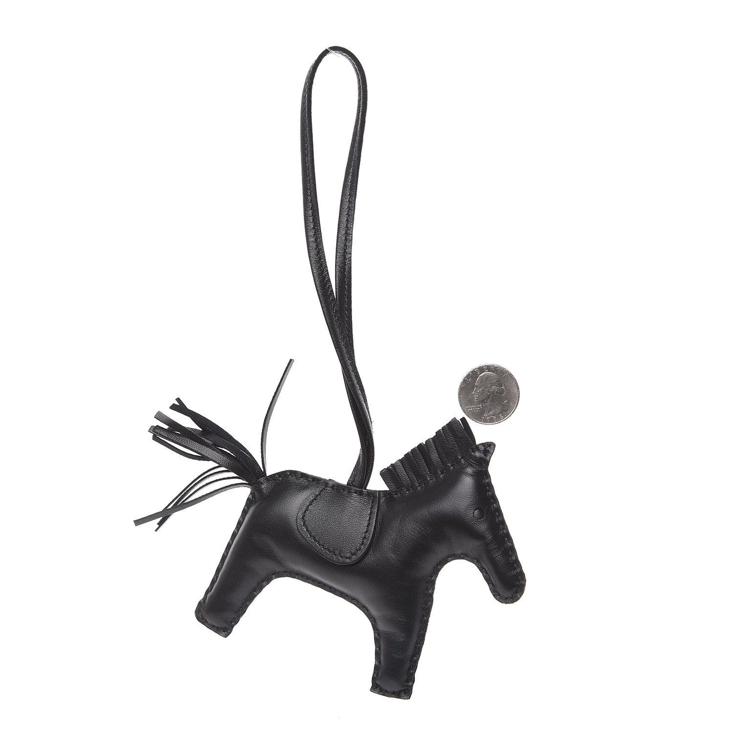Milo Lambskin Grigri Rodeo Horse Bag Charm MM So Black