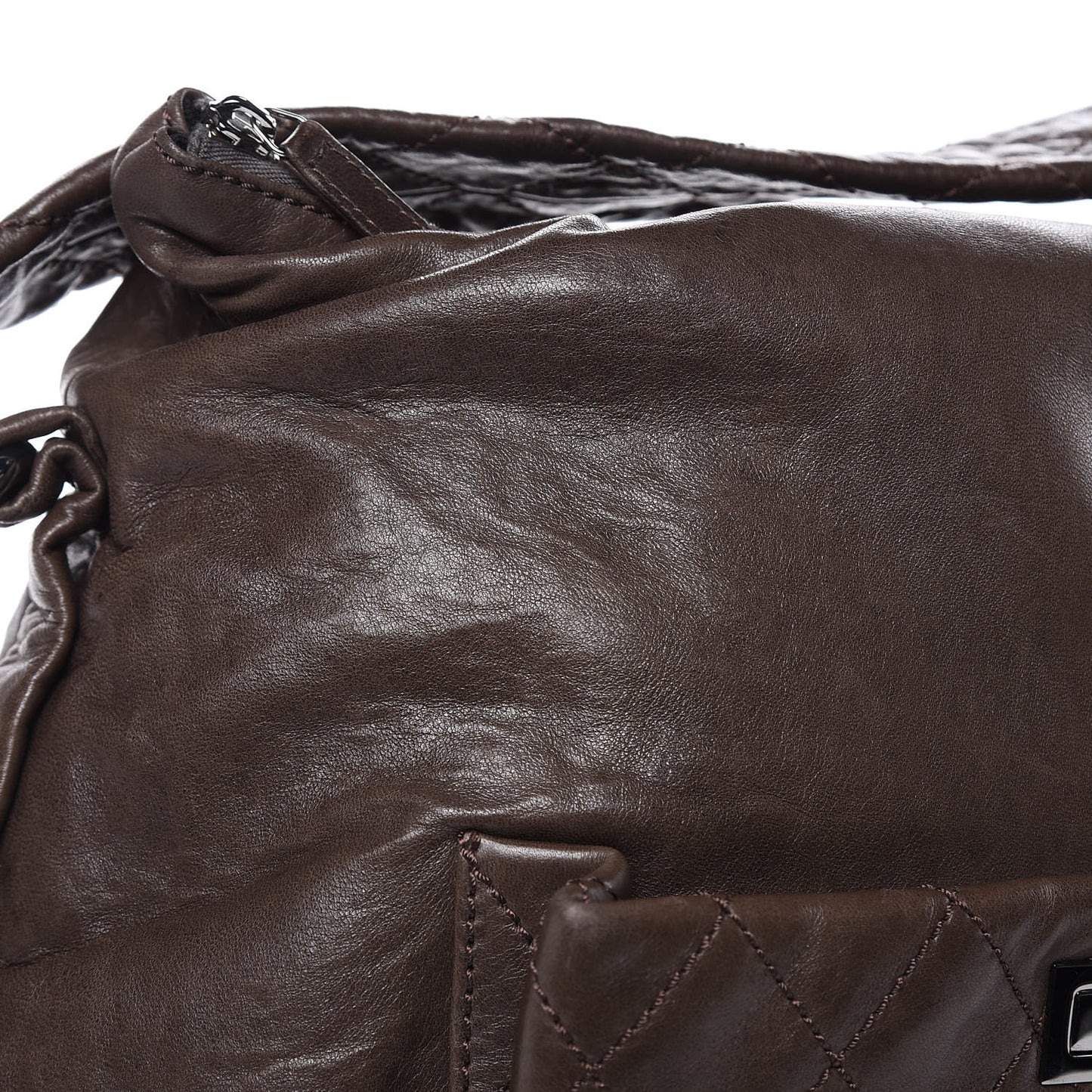 Lambskin Quilted 8 Knots Hobo Brown