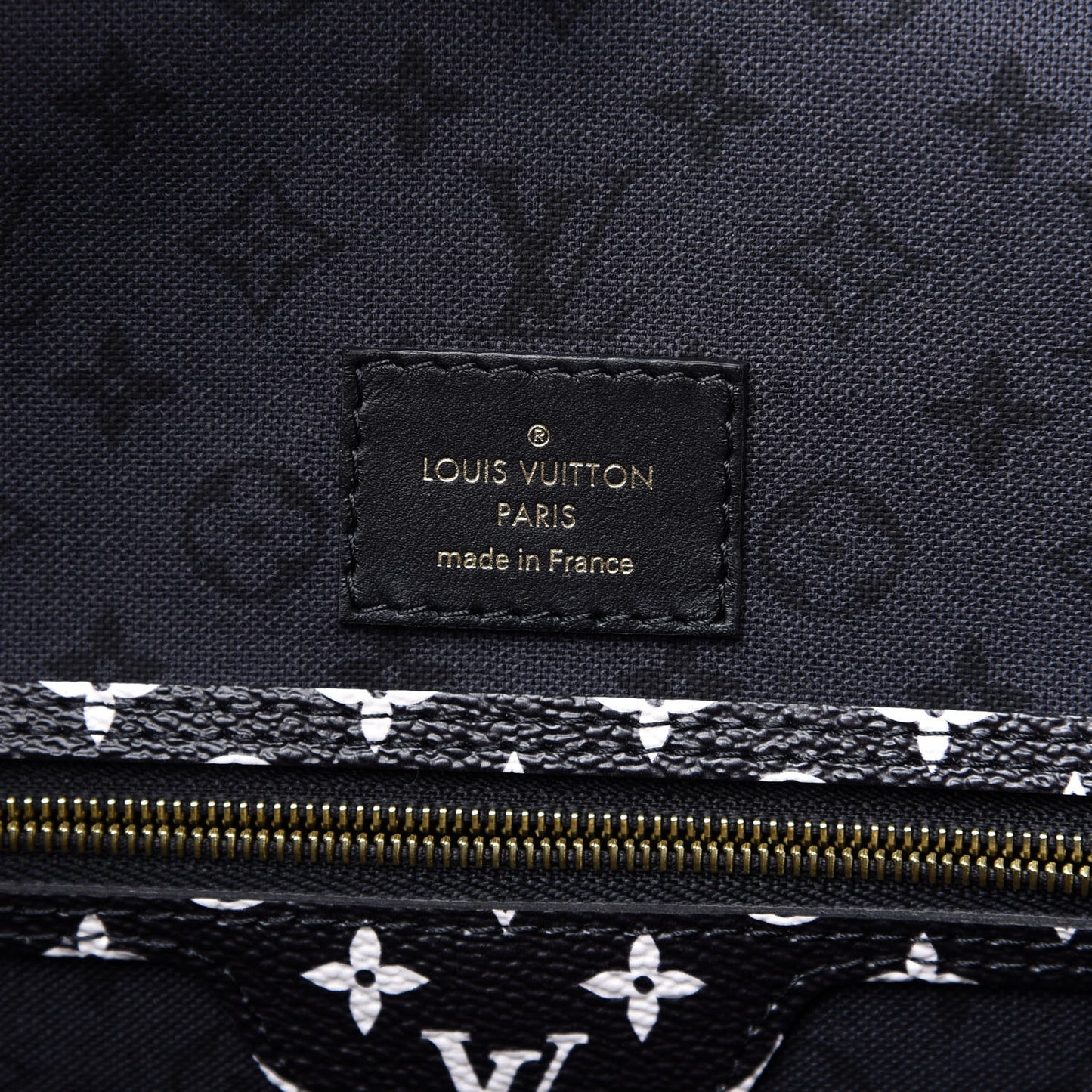 Monogram Giant Crafty Neverfull MM Creme Rouge Black