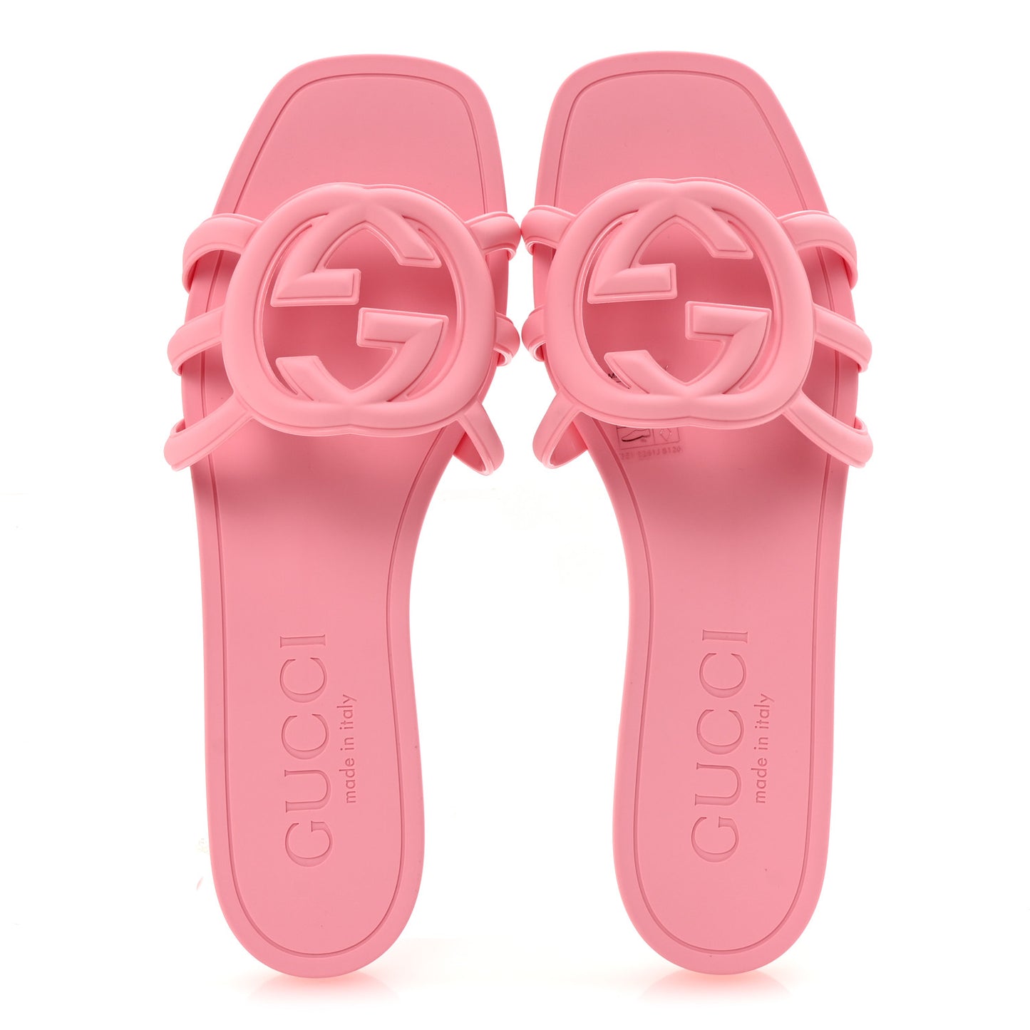 Rubber Interlocking G Womens Slide Sandals 38 Wild Rose