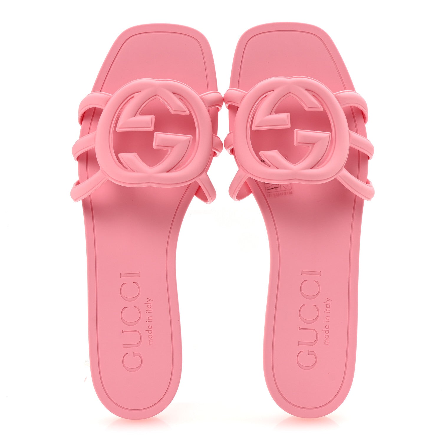 Gucci Rubber Interlocking G Womens Slide Sandals 38 Wild Rose 2 of 9
