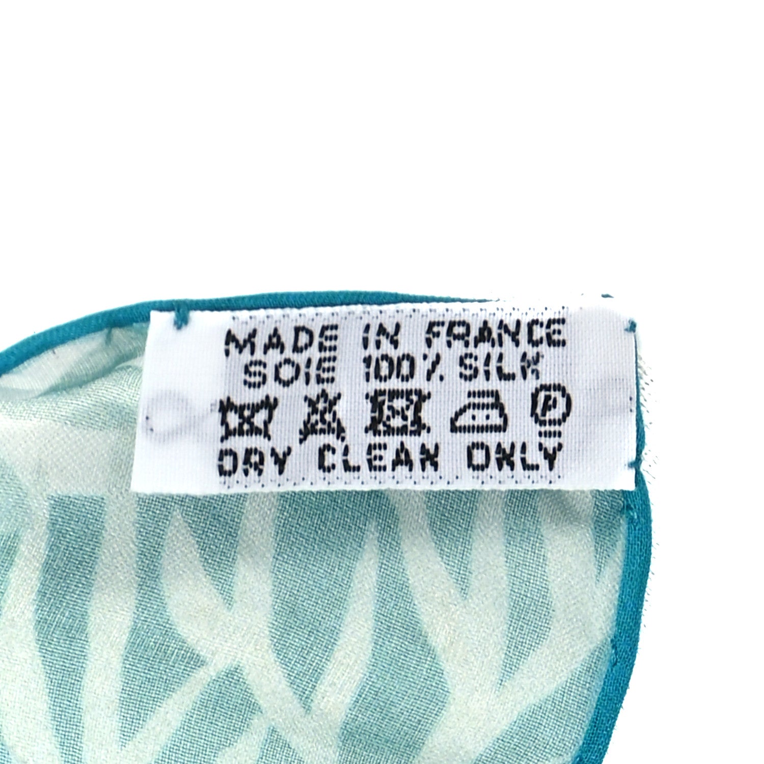 Hermes Silk Mousseline Under The Waves Shawl 140 Aqua Turquoise Violet 4 of 4