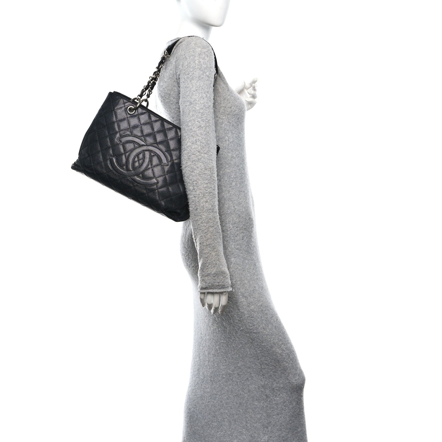 Chanel Caviar Quilted Grand Shopping Tote GST Black 2 of 12