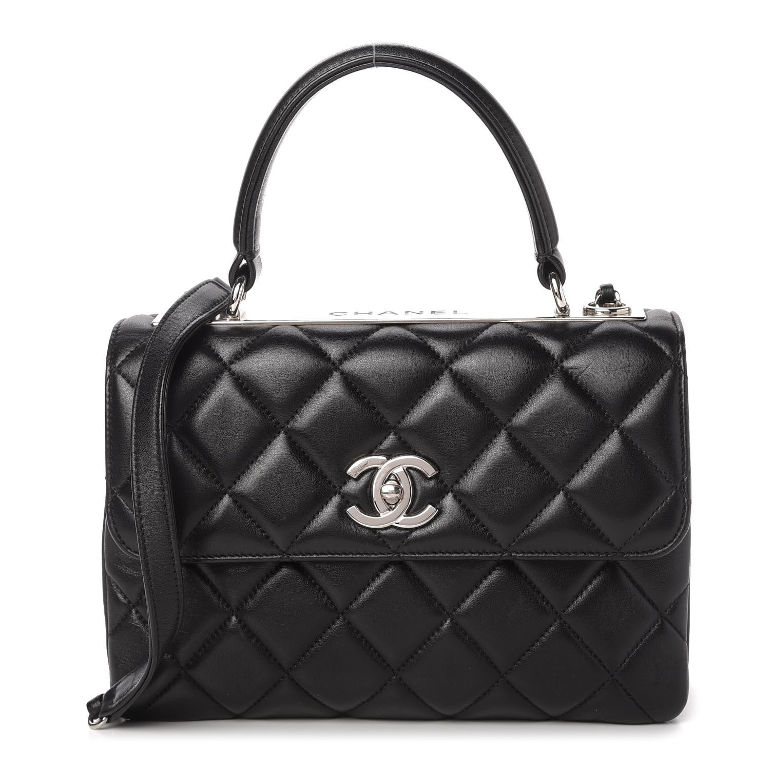 Chanel Lambskin Quilted Small Trendy CC Dual Handle Flap Bag Black 1 of 10