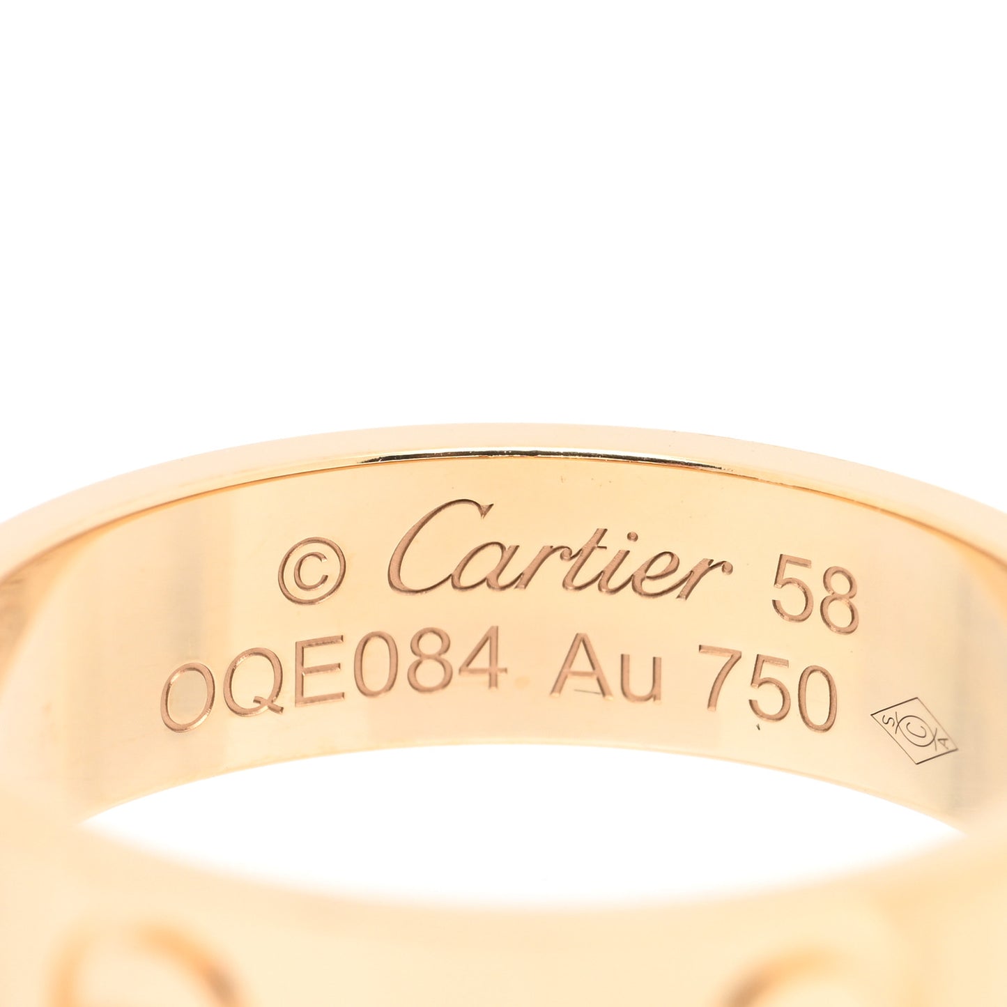 18K Yellow Gold 5.5mm LOVE Ring 58 8.25