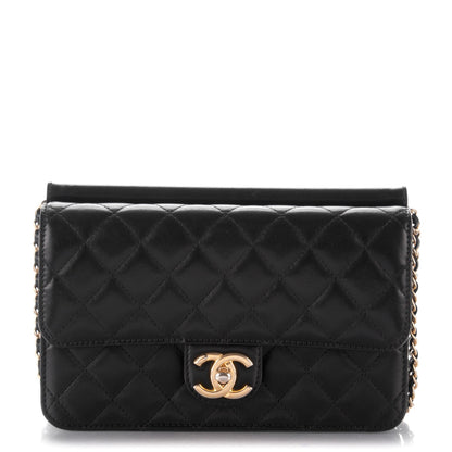 Chanel Lambskin Quilted Medium Crossing Times Flap Black 1 of 8