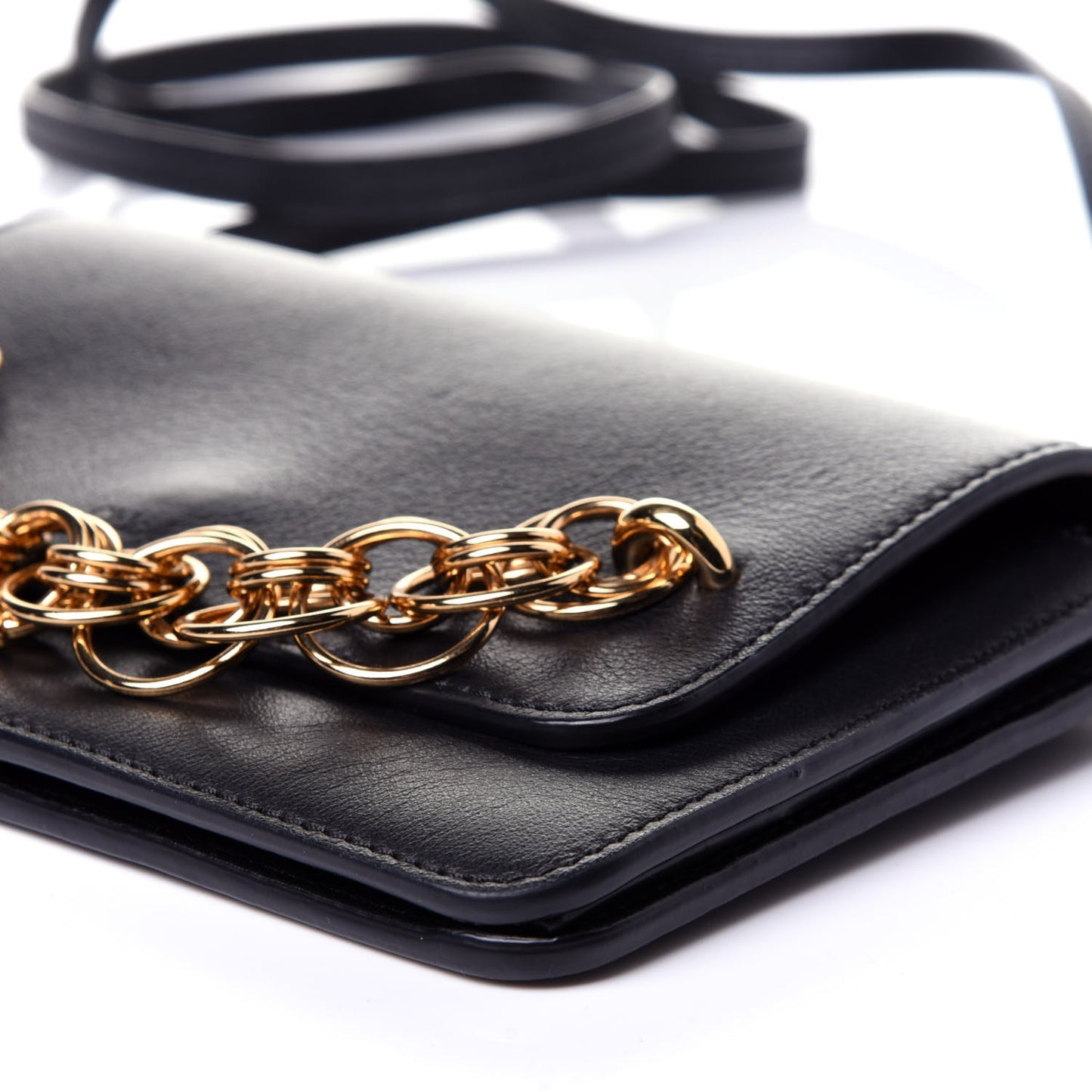 Smooth Calfskin Drew Bijou Clutch Black