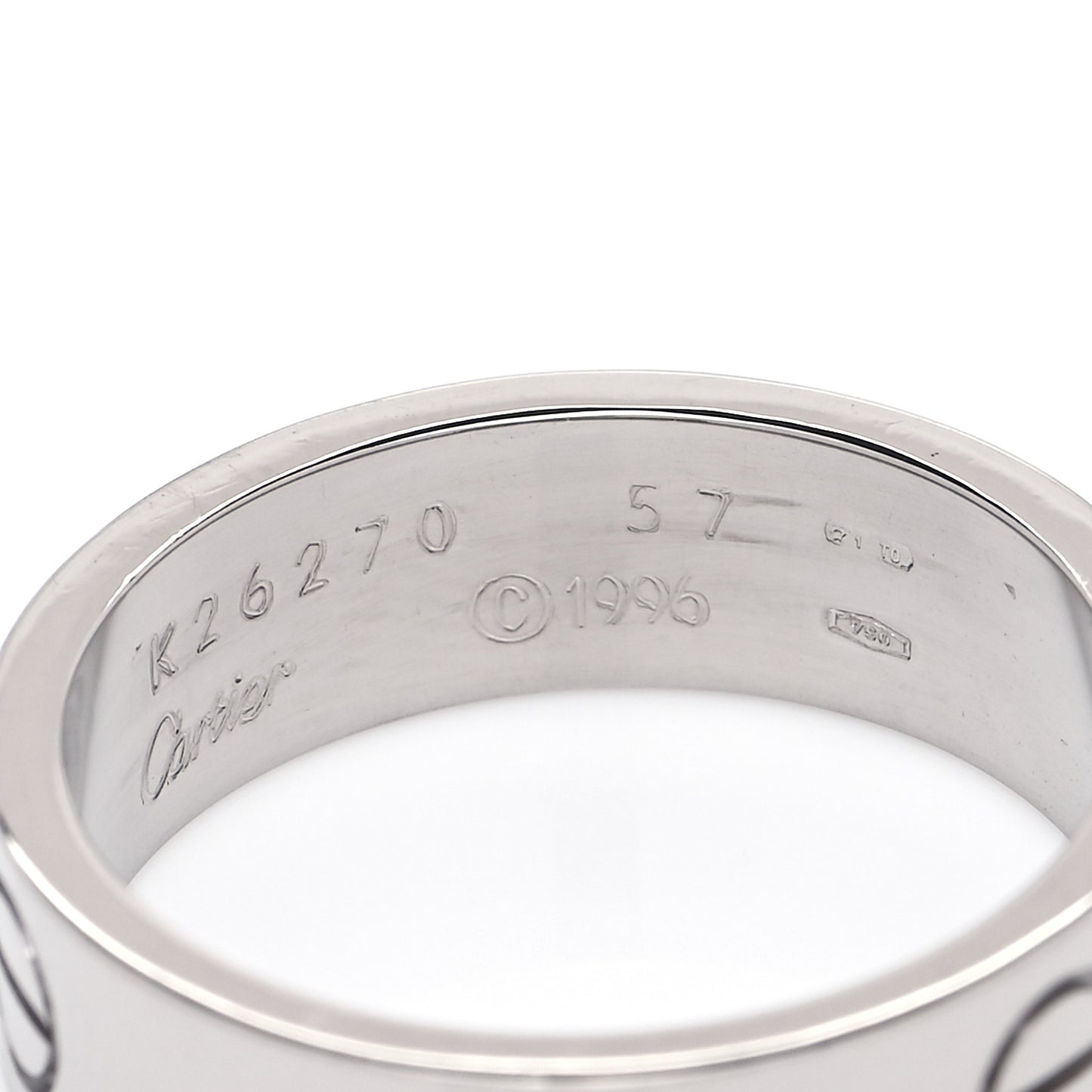 18K White Gold 5.5mm LOVE Ring 57 8