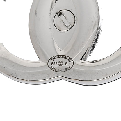 Chanel Crystal CC Turnlock Earrings Silver 4 of 5