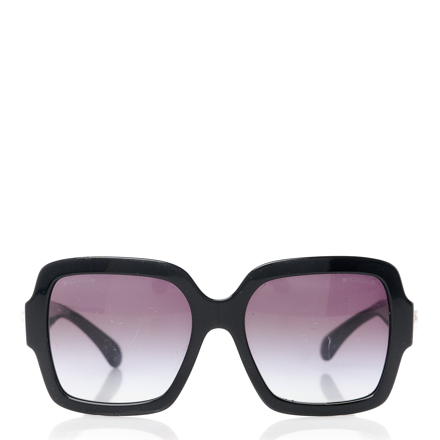 Chanel Acetate Charms Pearl Square Sunglasses 5479-A Black Gold 2 of 7