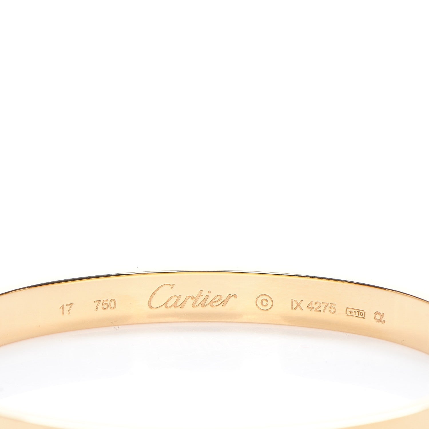 Cartier 18K Yellow Gold LOVE Bracelet 17 4 of 8