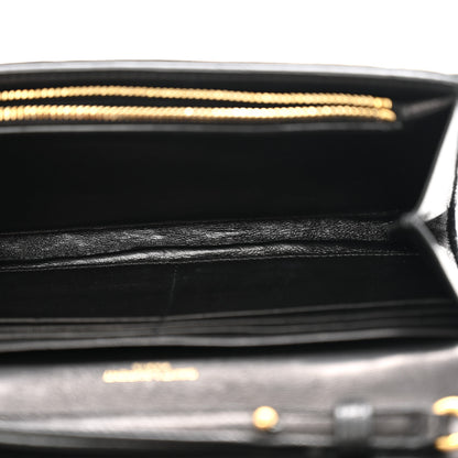 Saint Laurent Lambskin Carre Quilted Le Maillon Wallet On Chain Black 5 of 11