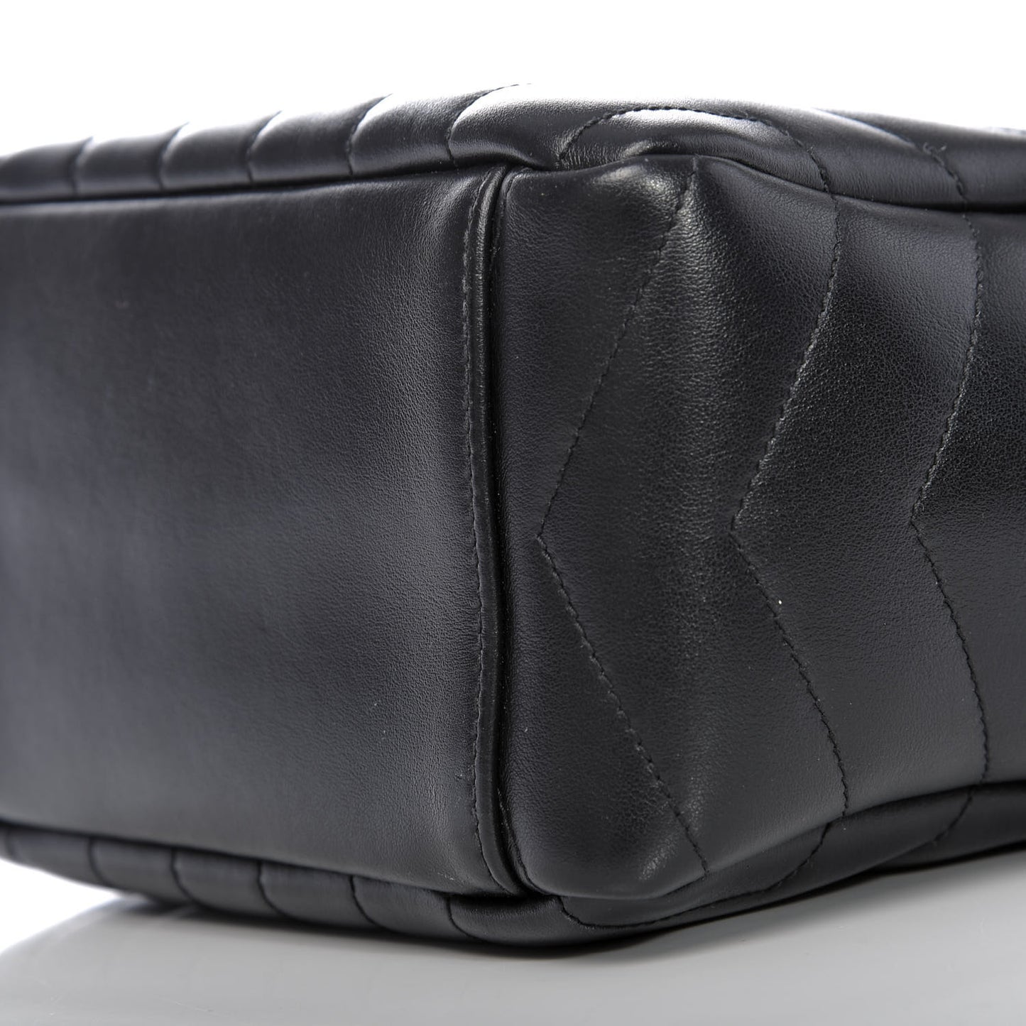 Calfskin Y Quilted Monogram Small Loulou Bowling Bag Black