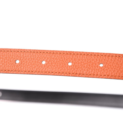 Hermes Box Togo 32mm Belt Strap 85 Black Orange 4 of 8