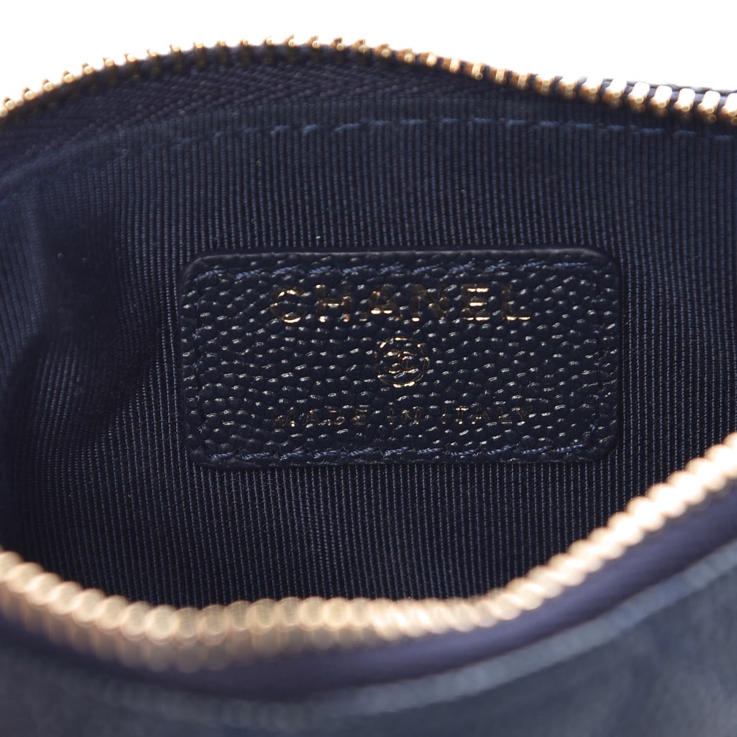 Caviar Quilted Small Cosmetic Case Navy