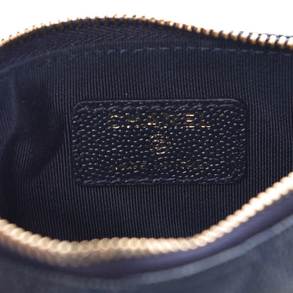 Chanel Caviar Quilted Small Cosmetic Case Navy 6 of 8