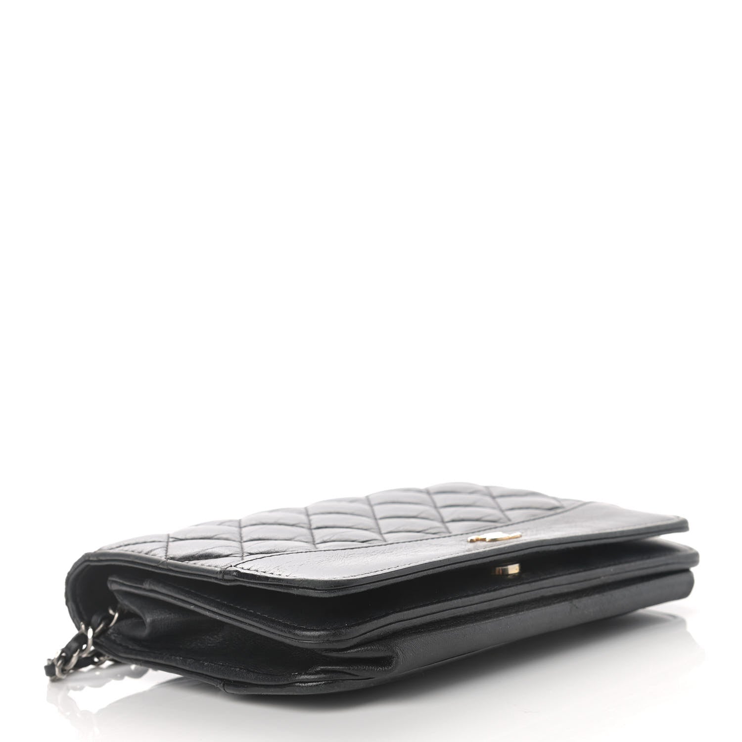 Chanel Aged Calfskin Quilted Gabrielle Wallet On Chain WOC Black 4 of 16