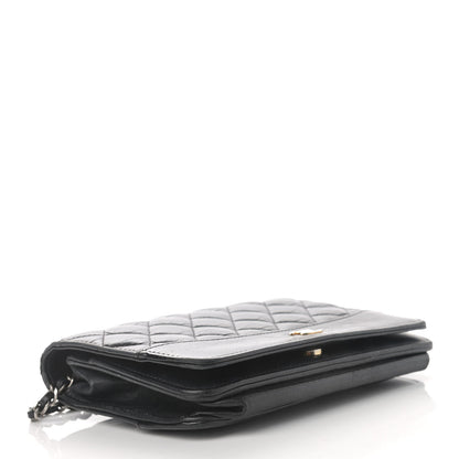 Chanel Aged Calfskin Quilted Gabrielle Wallet On Chain WOC Black 4 of 16