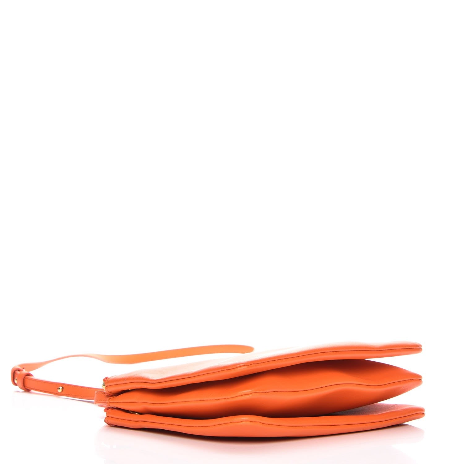 Celine Lambskin Small Trio Crossbody Bag Bright Orange 4 of 7