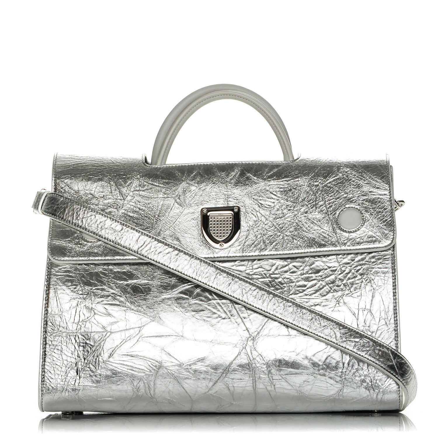 Christian Dior Metallic Calfskin Large Diorever Flap Silver 1 of 7