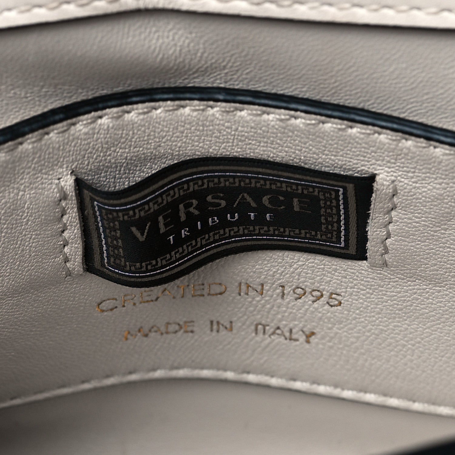 Versace Calfskin Medusa Lock Top Handle Crossbody Bag White 6 of 15