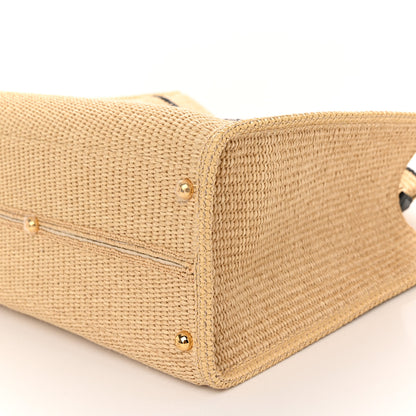 Fendi Straw Vitello King Plexiglass Woven Medium Fendi Sunshine Shopper Tote Natural Black 10 of 10