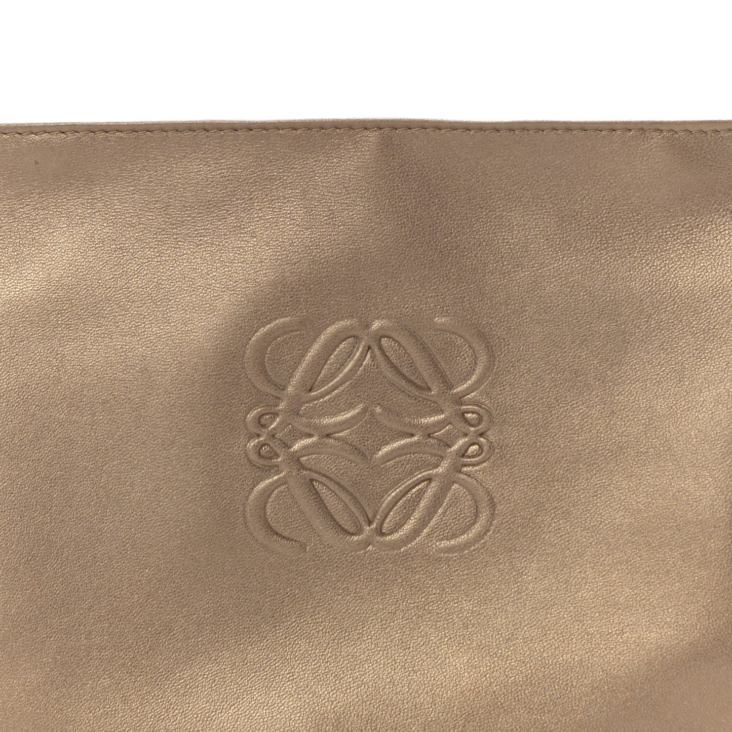 Metallic Lambskin Cosmetic Pouch Gold