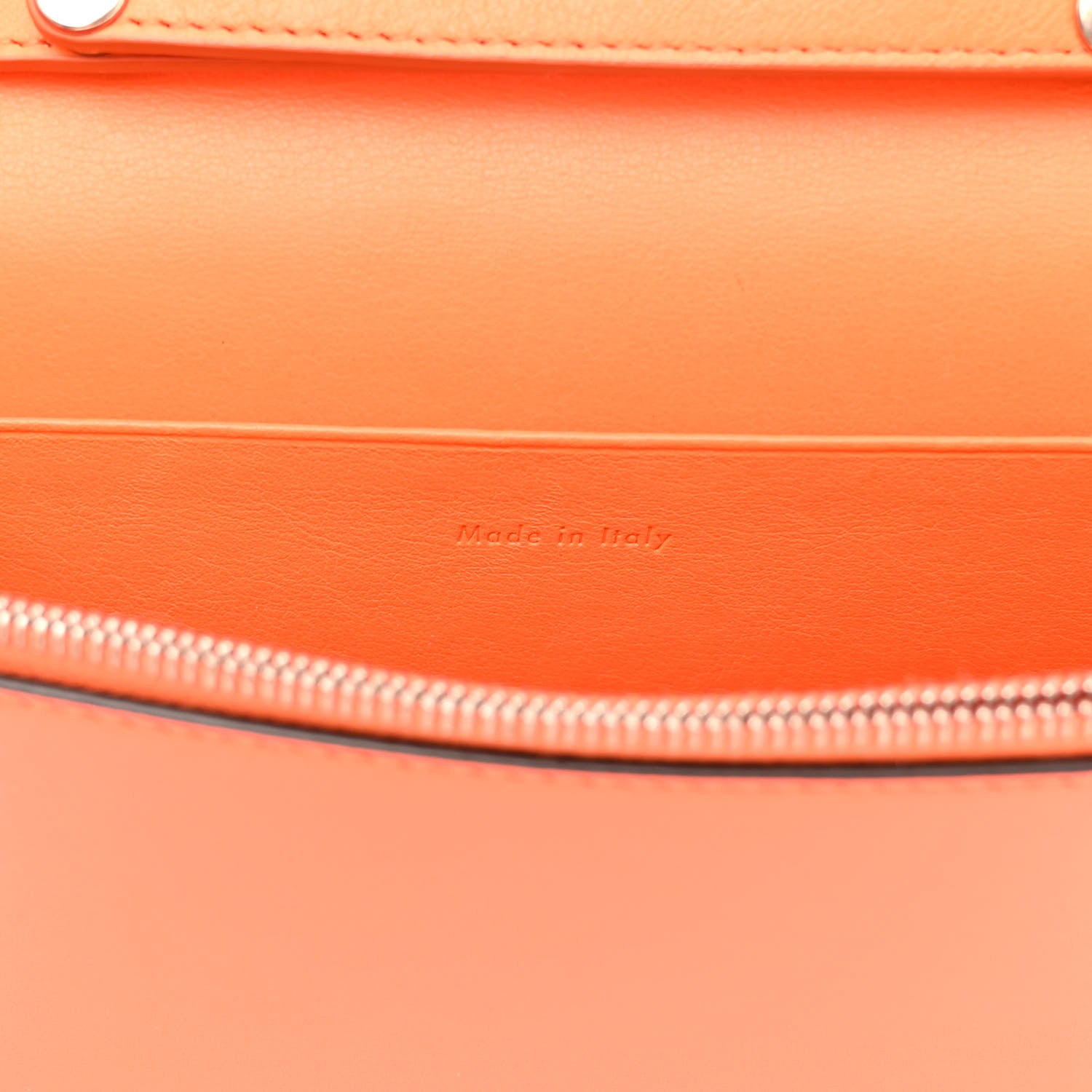 Celine Smooth Lambskin Frame Evening Chain Clutch Steel Orange Flamingo 6 of 9