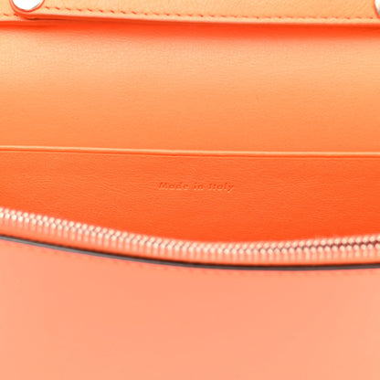 Celine Smooth Lambskin Frame Evening Chain Clutch Steel Orange Flamingo 6 of 9