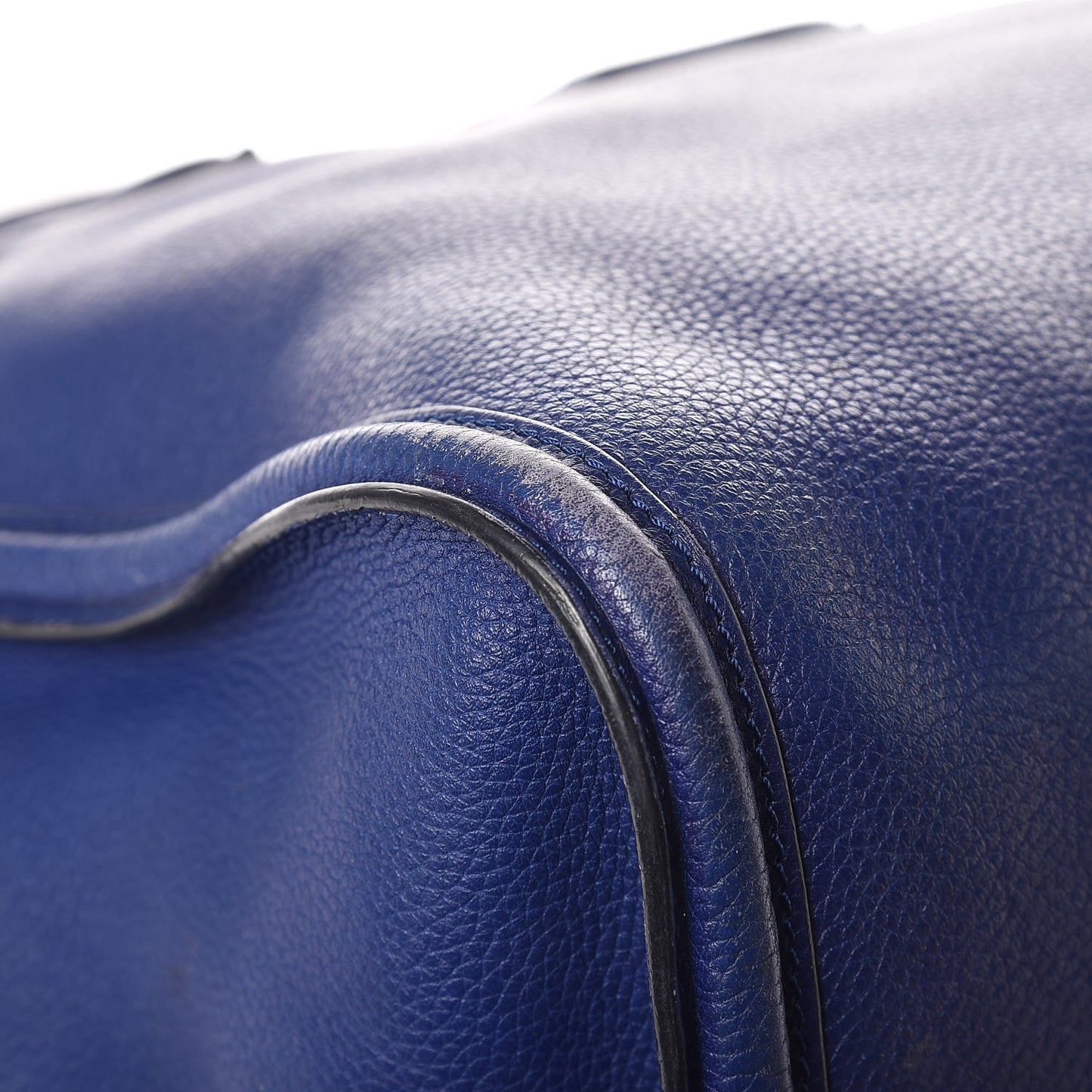 Pebbled Calfskin Large Skull Padlock Zip Around Tote Ultramarine