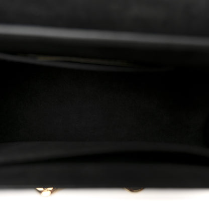 Louis Vuitton Calfskin Lace Flower Inlay Twist Shoulder Bag MM Navy Black 6 of 11