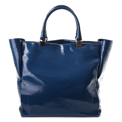 Lanvin Patent Calfskin Moonriver Tote Blue 1 of 7