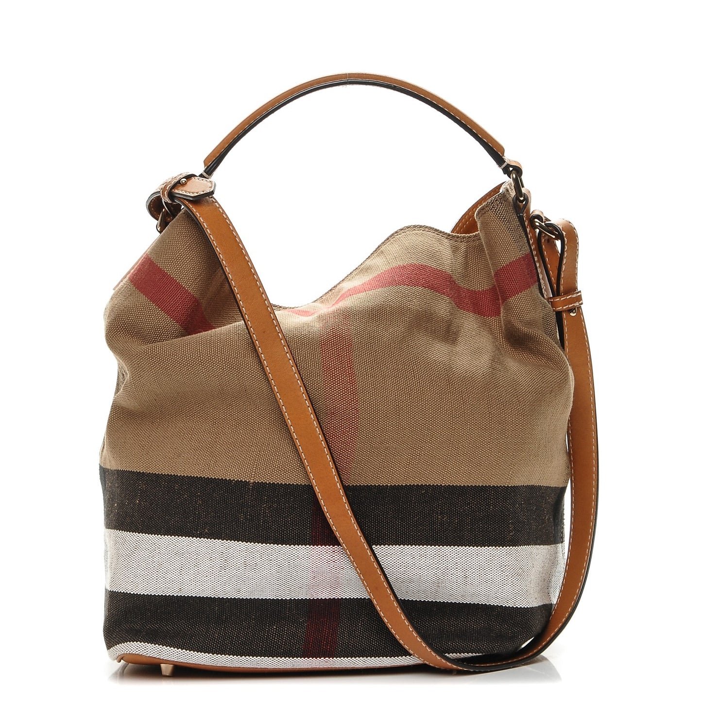 Canvas Mega Check Medium Ashby Hobo Saddle Brown