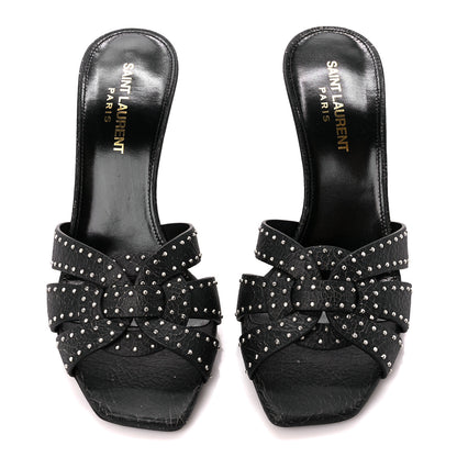 Saint Laurent Smart Crack Studded Tribute Slide 85 Mules 37 Black 3 of 9